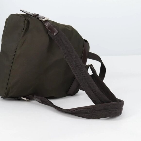 PRADA Backpack Nylon Khaki Silver Auth th6297 - Picture 10 of 15